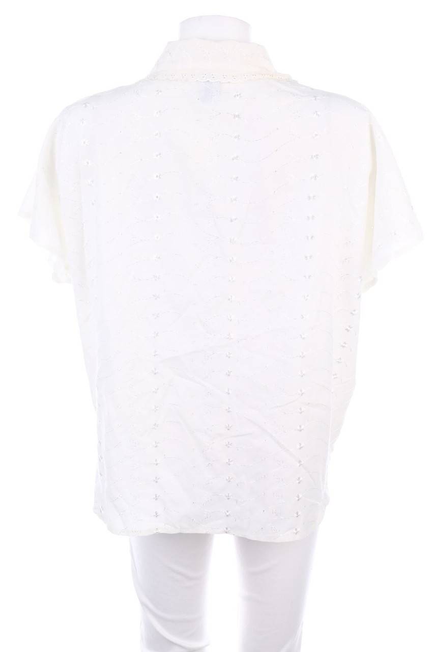 Carou C&A Vintage-Kurzarm-Bluse Aus Lochspitze