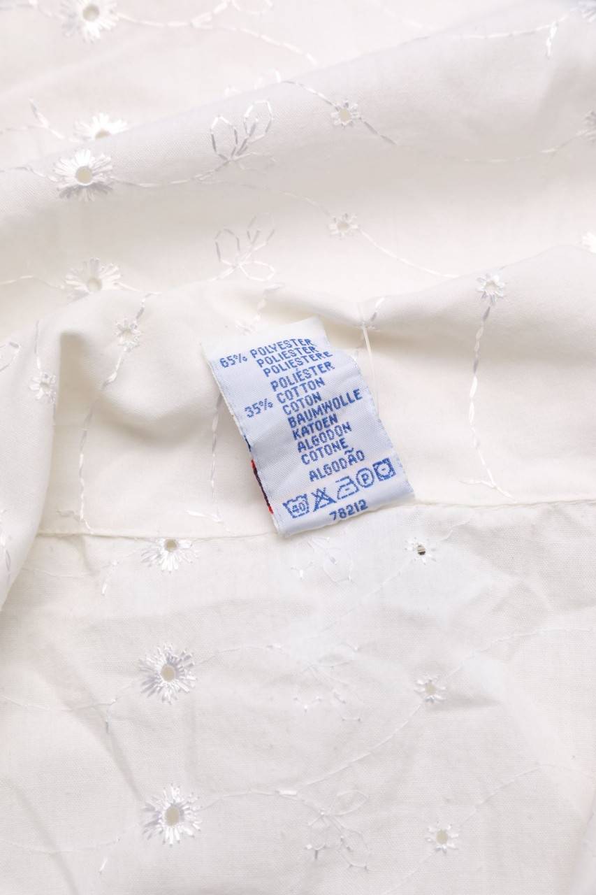 Carou C&A Vintage-Kurzarm-Bluse Aus Lochspitze