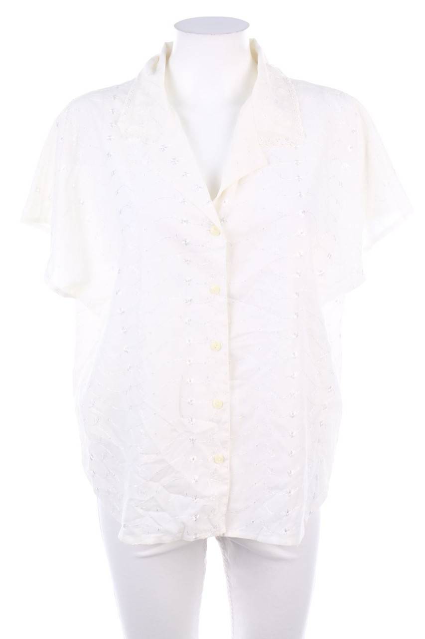 Carou C&A Vintage-Kurzarm-Bluse aus Lochspitze