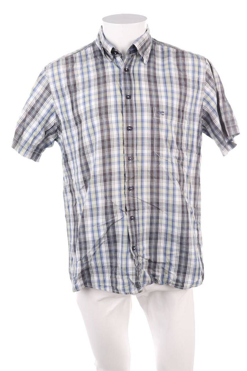 Carou Camel Active Kurzarm-Hemd Mit Karo-Muster