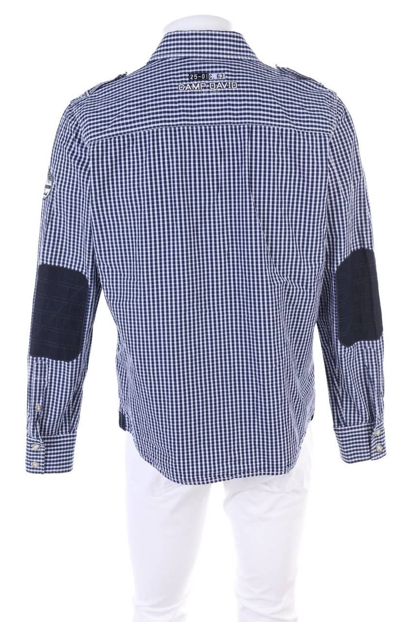 Carou Camp David Kariertes Hemd Mit Stickereien