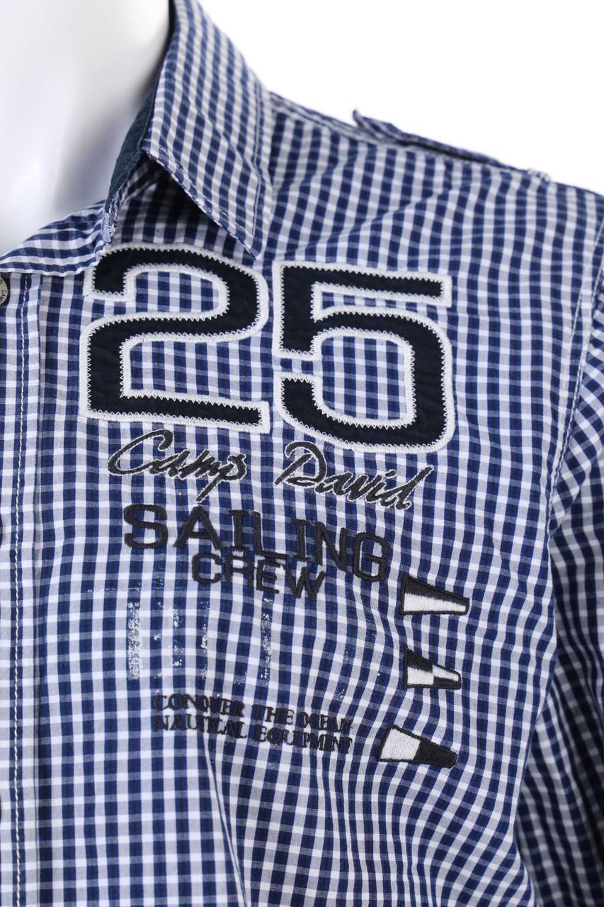 Carou Camp David Kariertes Hemd Mit Stickereien