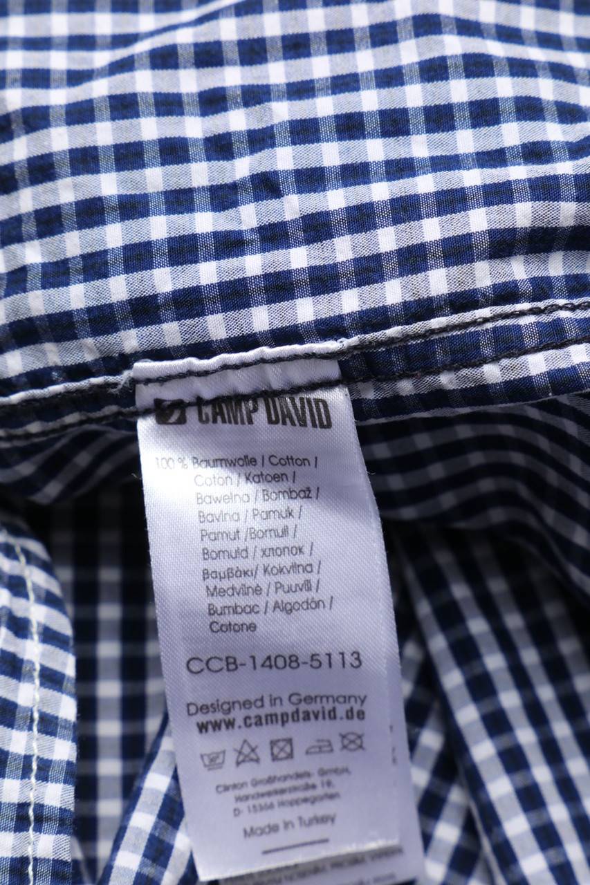 Carou Camp David Kariertes Hemd Mit Stickereien