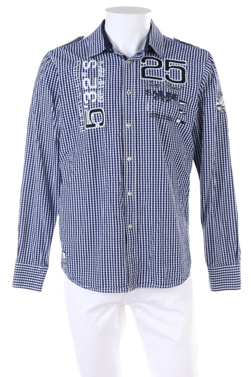 Carou Camp David kariertes Hemd mit Stickereien