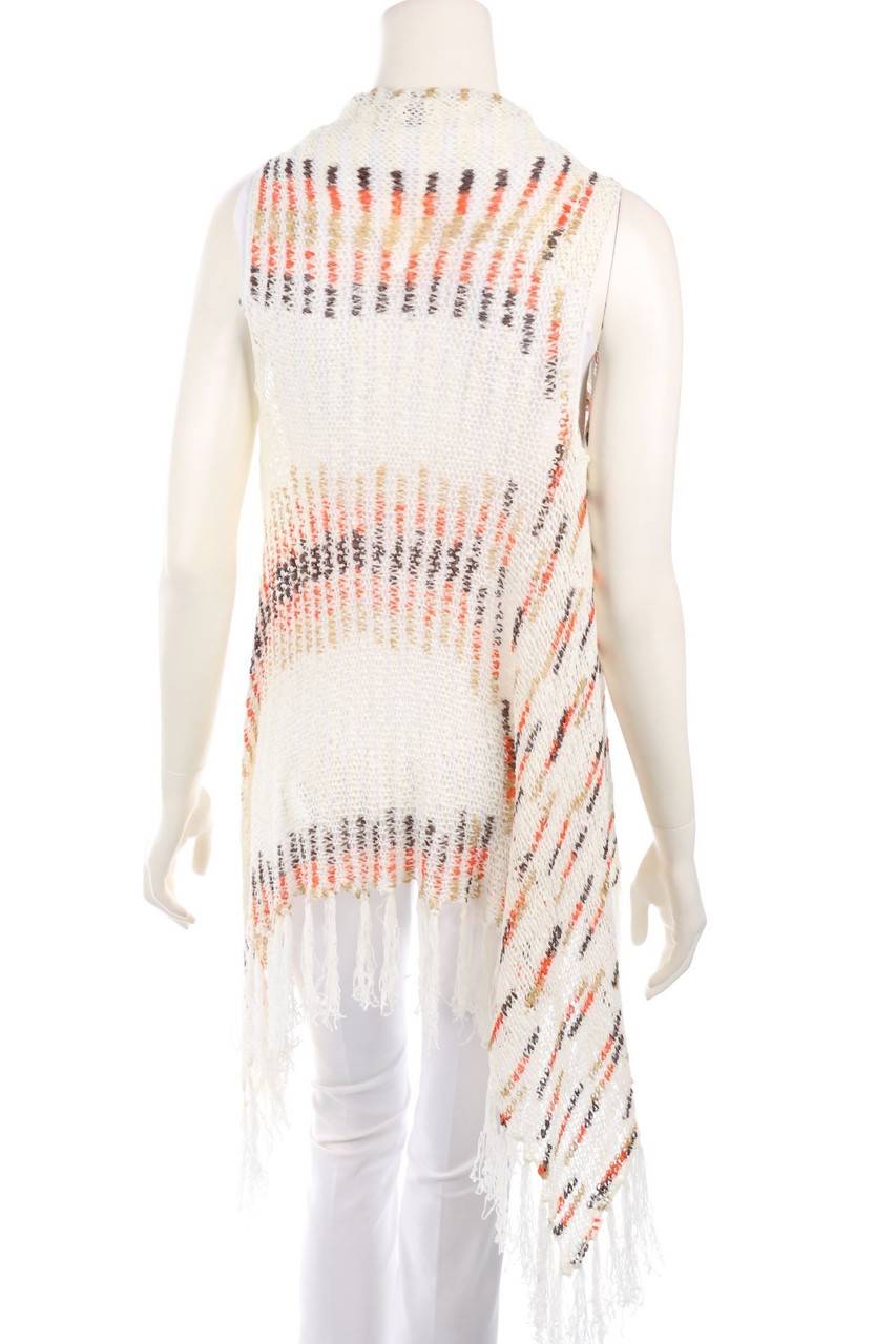 Carou Cashmere Company Strickweste Mit Fransen