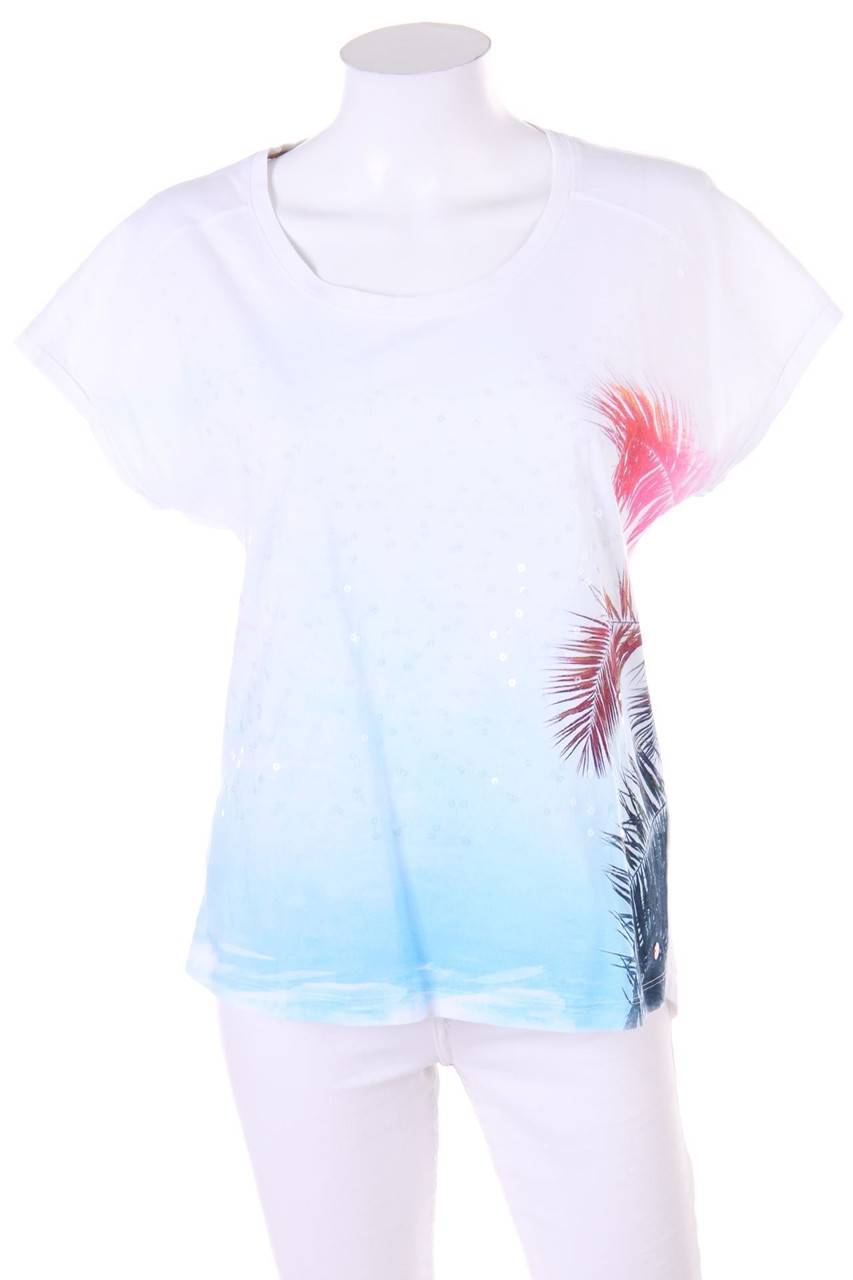 Carou CECIL Kurzarm-Shirt mit Pailletten