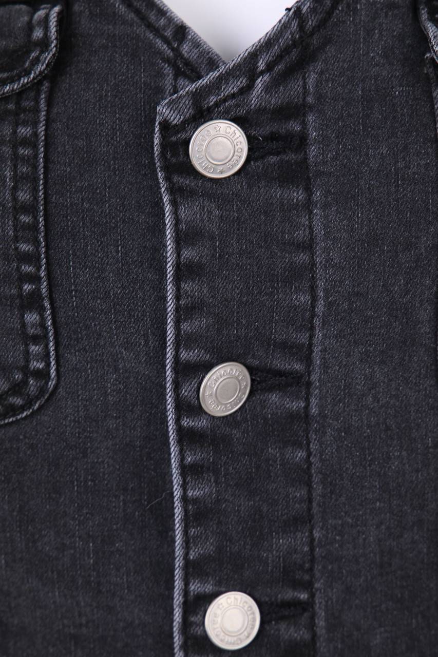 Carou Chicorée Jeanskleid Mit Aufgesetzten Taschen