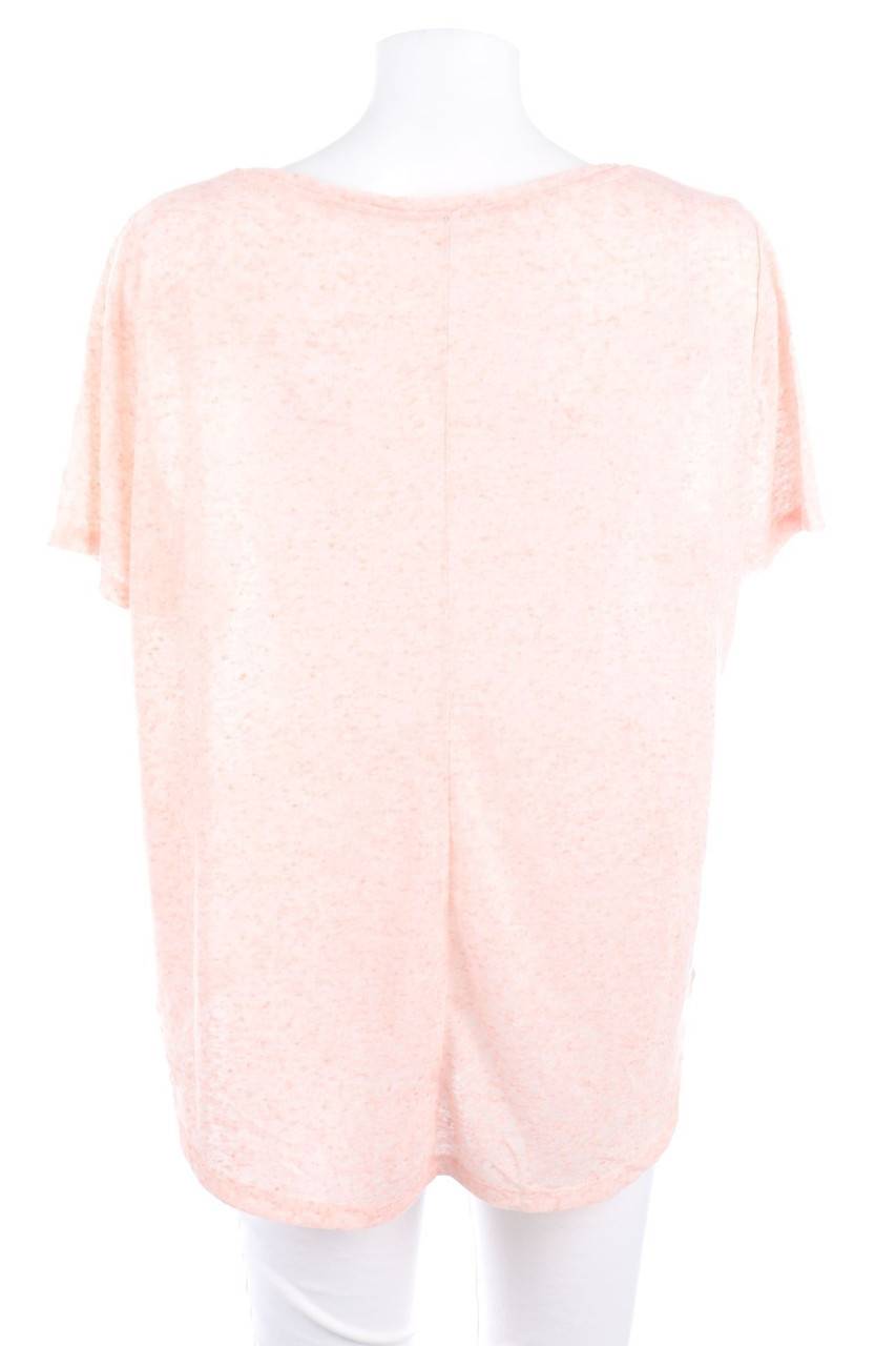 Carou Chicorée Kurzarm-Shirt Mit Leinen