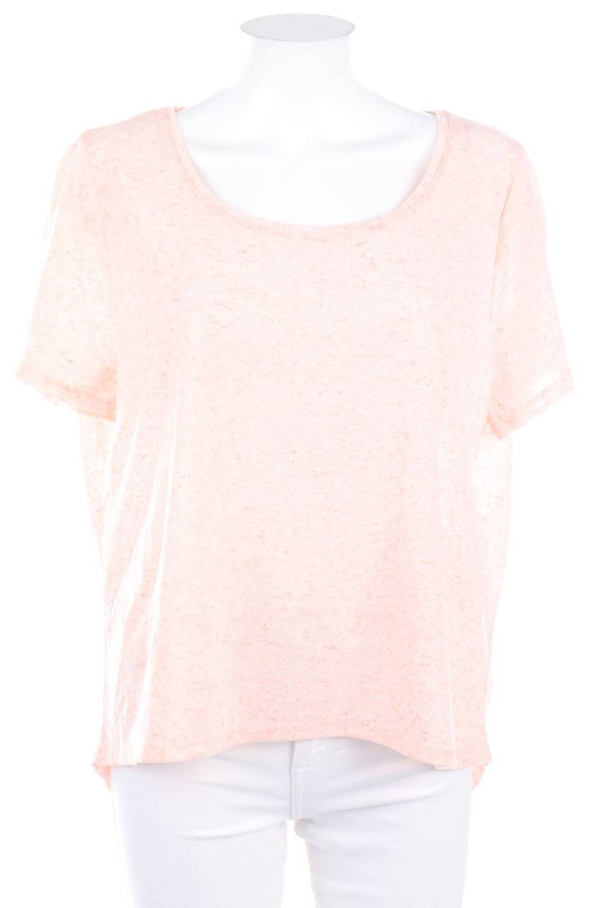 Carou Chicorée Kurzarm-Shirt mit Leinen