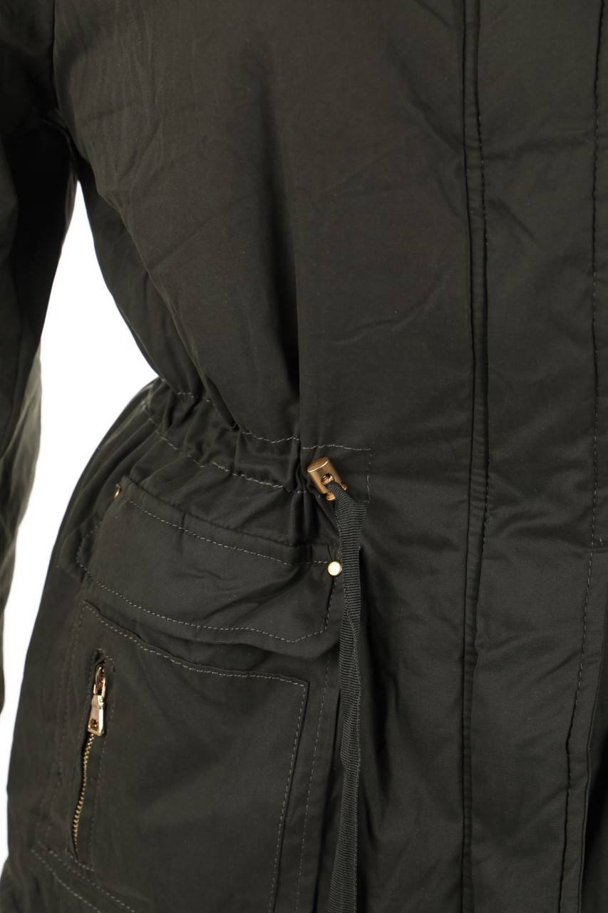 Carou Chicorée Parka Mit Fake Fur-Besatz