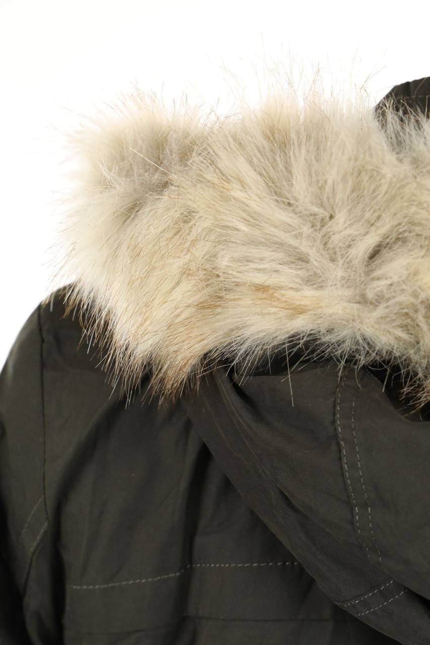 Carou Chicorée Parka Mit Fake Fur-Besatz