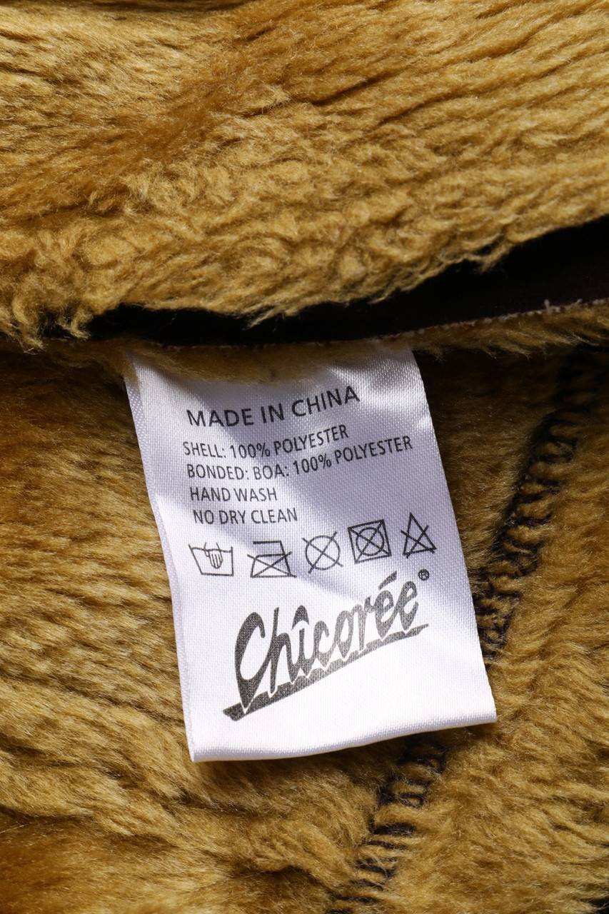 Carou Chicorée Zweireiher-Faux Shearling-Jacke