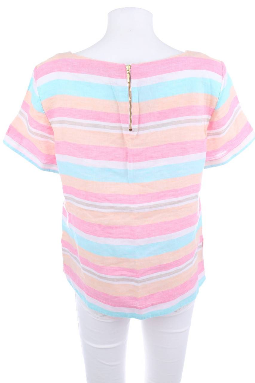 Carou Christian Berg Streifen-Kurzarm-Bluse