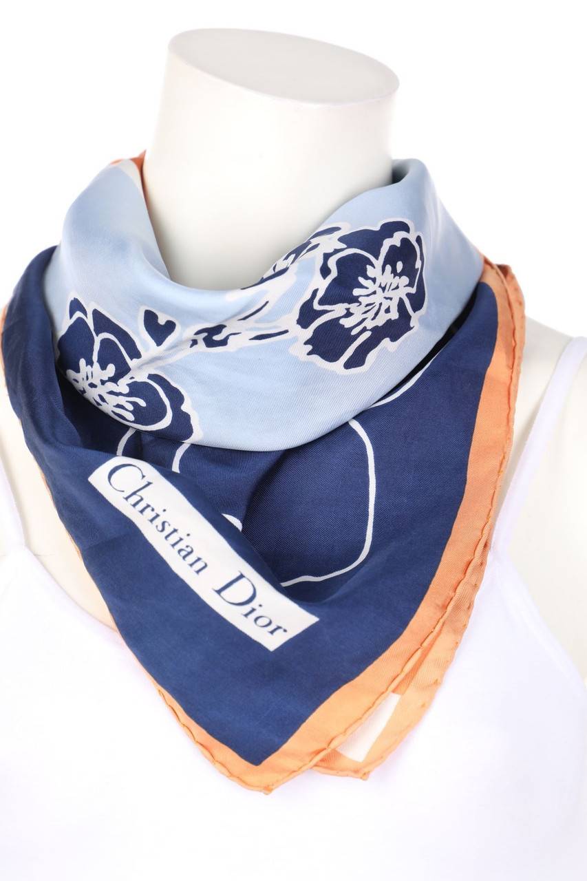 Carou Christian Dior Vintage-Tuch mit Blumen-Print