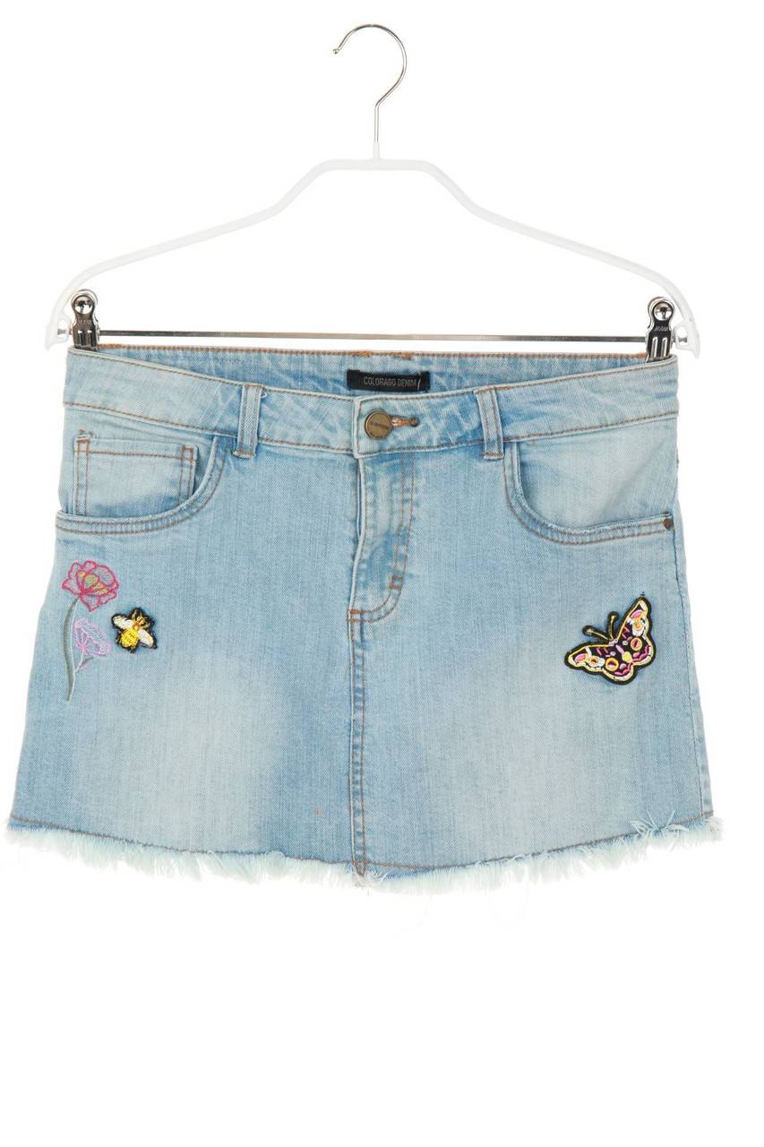 Carou Colorado Denim-Rock mit Stickereien