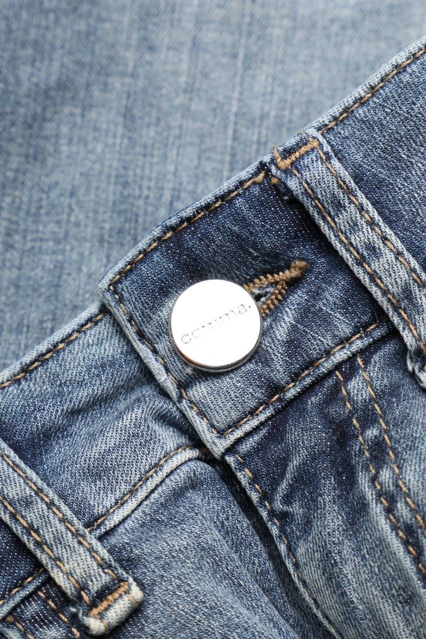 Carou Comma Destroyed Skinny-Jeans Mit Perlen