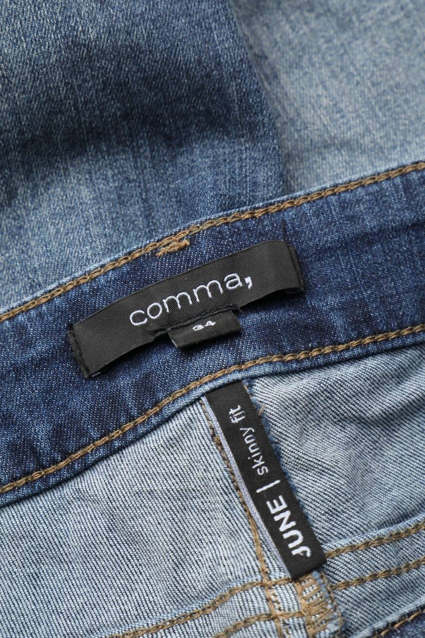 Carou Comma Destroyed Skinny-Jeans Mit Perlen