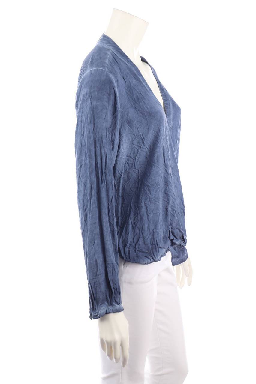 Carou Comma Garment Dyed-Bluse In Wickel-Optik
