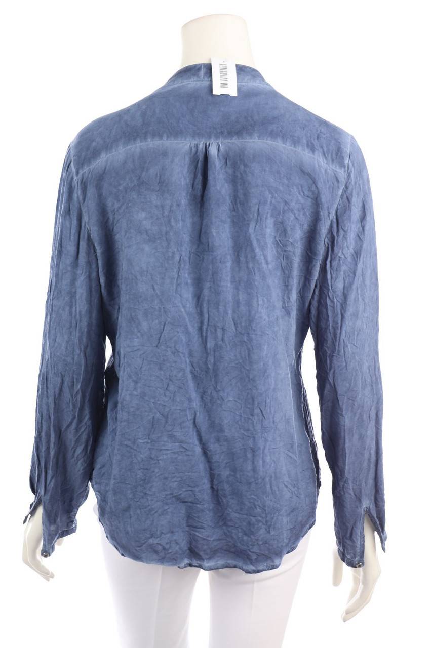 Carou Comma Garment Dyed-Bluse In Wickel-Optik
