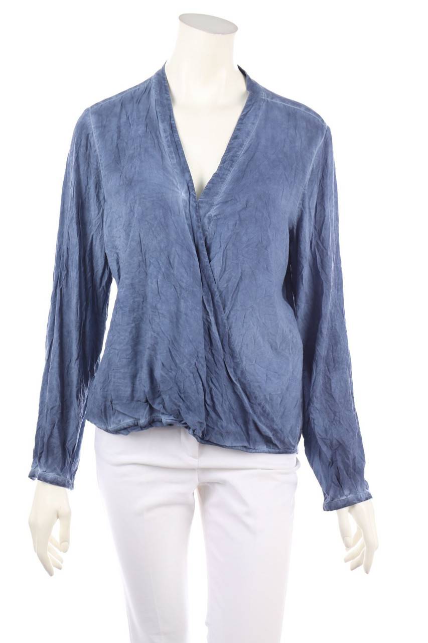 Carou comma Garment Dyed-Bluse in Wickel-Optik