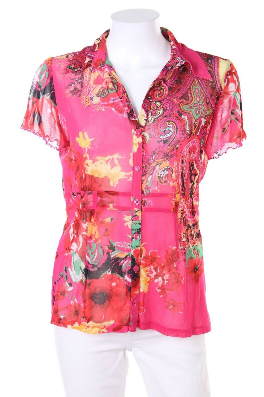 Carou comma Kurzarm-Bluse mit Print