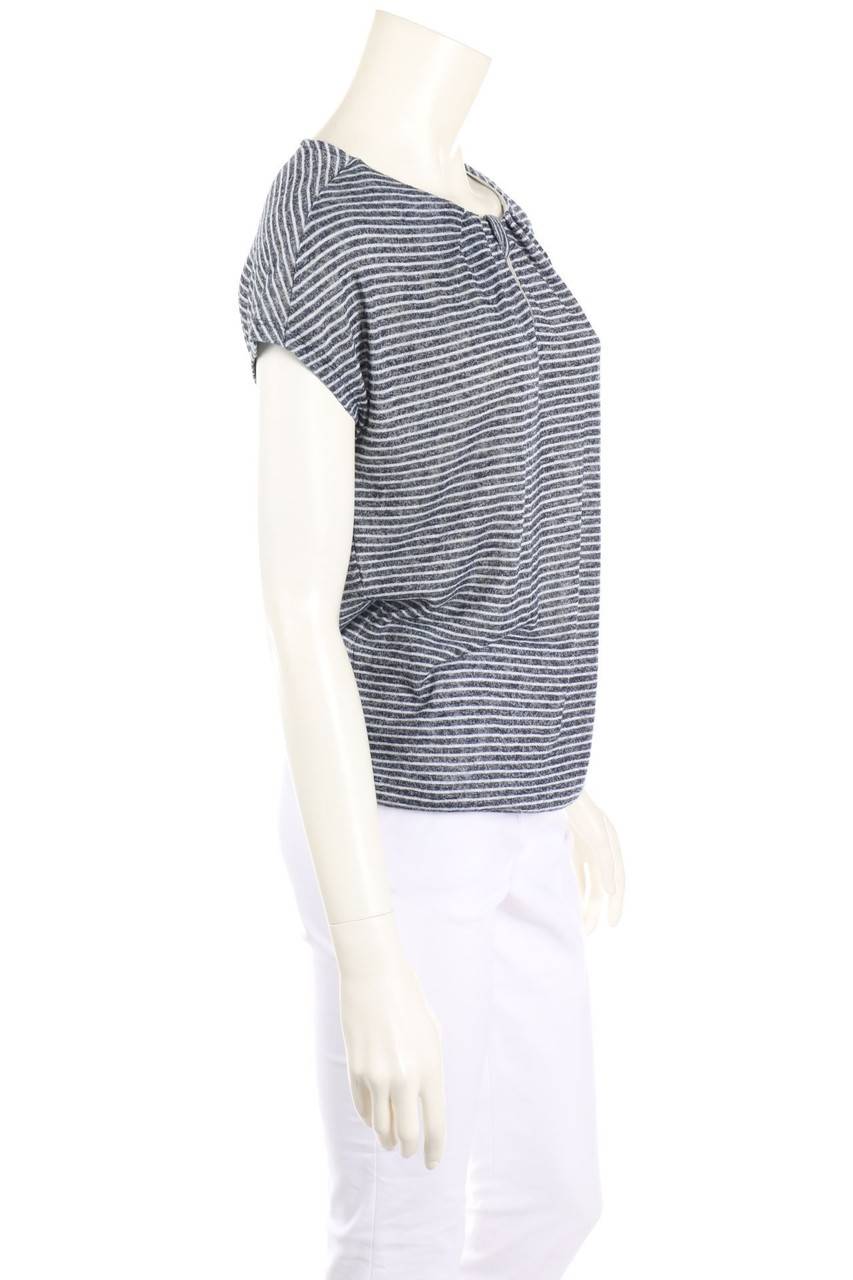 Carou Comma Kurzarm-Shirt Mit Falten