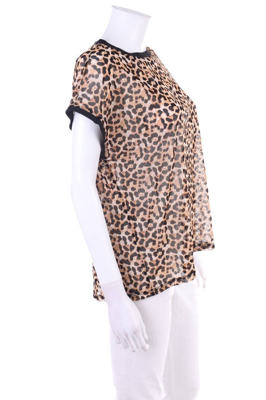 Carou Comma Mesh-T-Shirt Mit Leo-Print