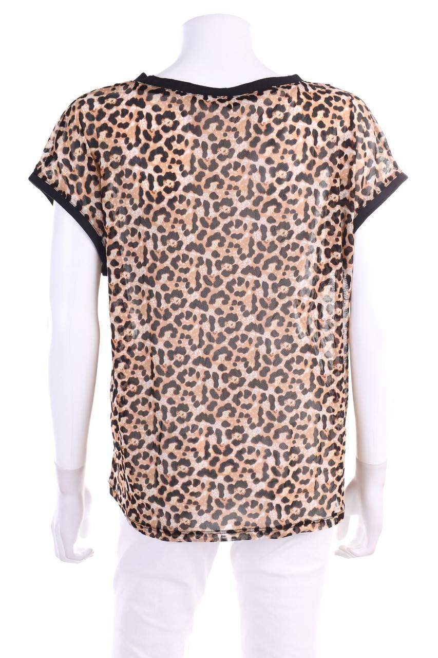 Carou Comma Mesh-T-Shirt Mit Leo-Print