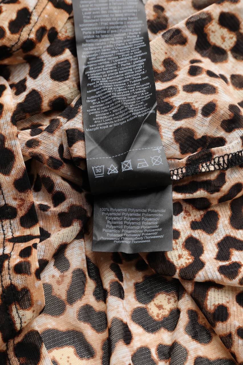 Carou Comma Mesh-T-Shirt Mit Leo-Print