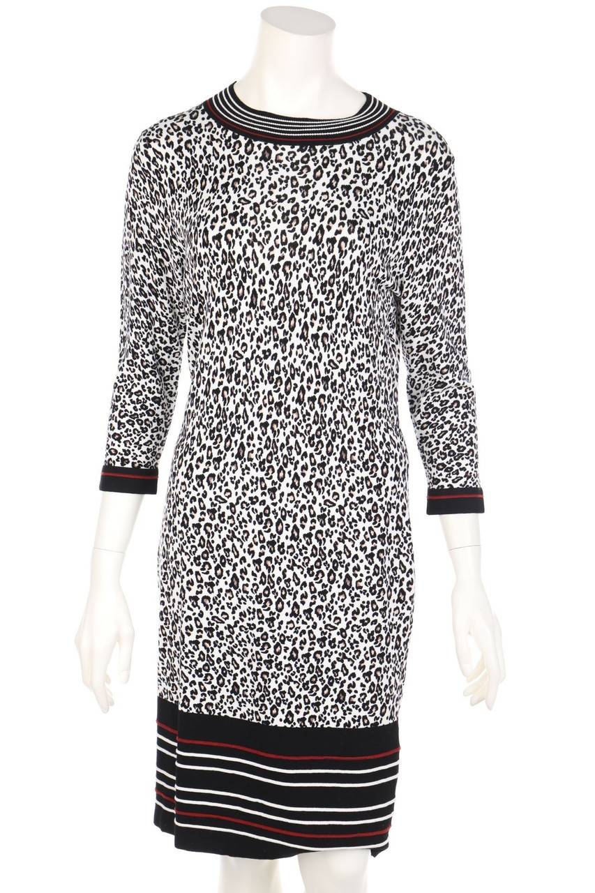 Carou comma Strickkleid mit Leo-Print
