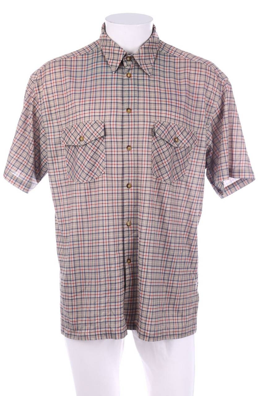 Carou crane Vintage-Kurzarm-Hemd mit Karo-Muster