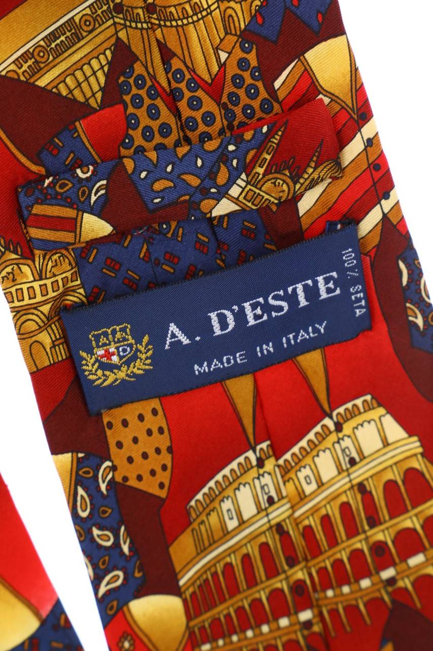 Carou D´ESTE Seiden-Krawatte Mit Print