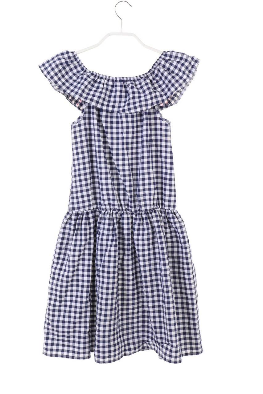 Carou DeFacto Karo-Kleid Mit Blumen-Print