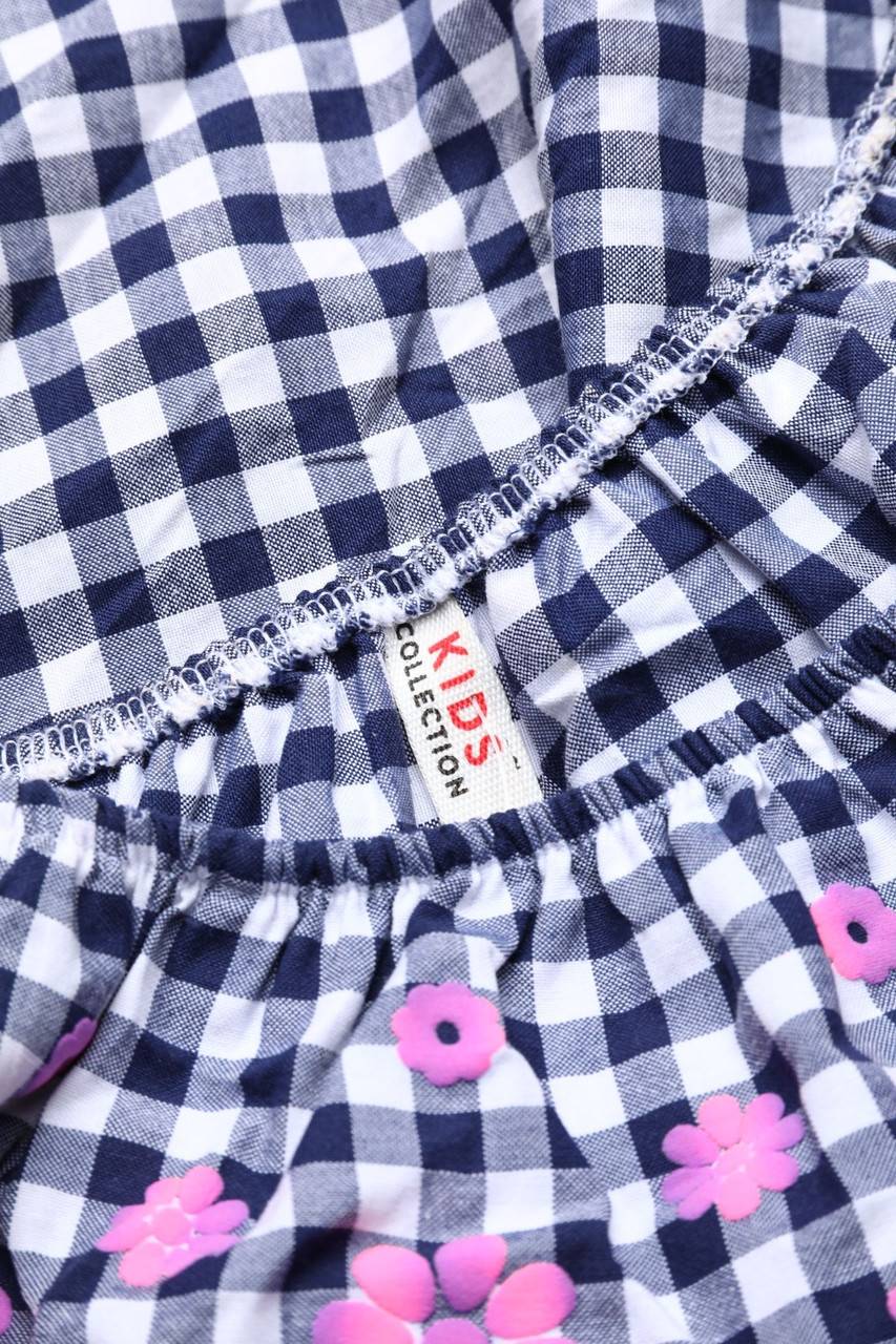 Carou DeFacto Karo-Kleid Mit Blumen-Print