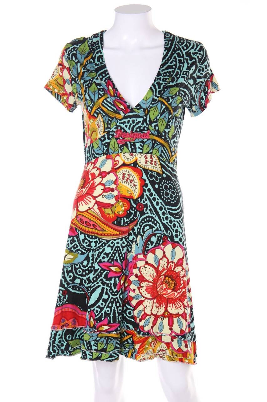 Carou Desigual Kurzarm-Kleid mit Print