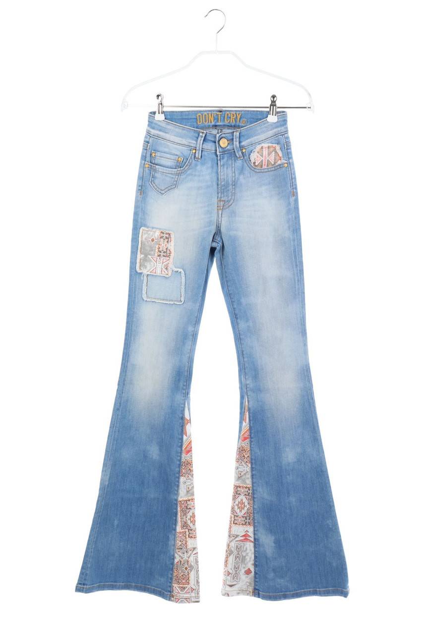 Carou DON´T CRY Flared Jeans mit Ethno-Print