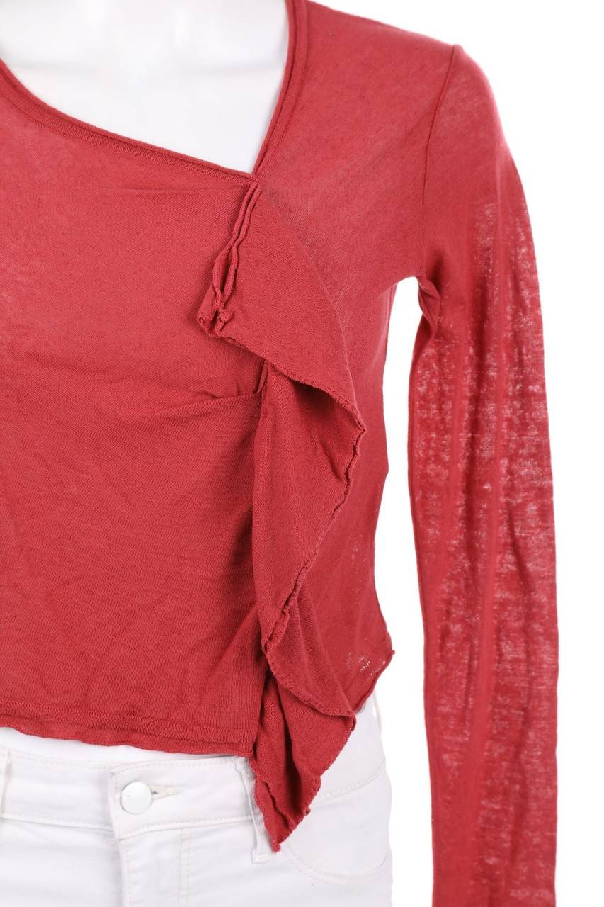 Carou Doralice Volants-Strick-Pullover Mit Leinen