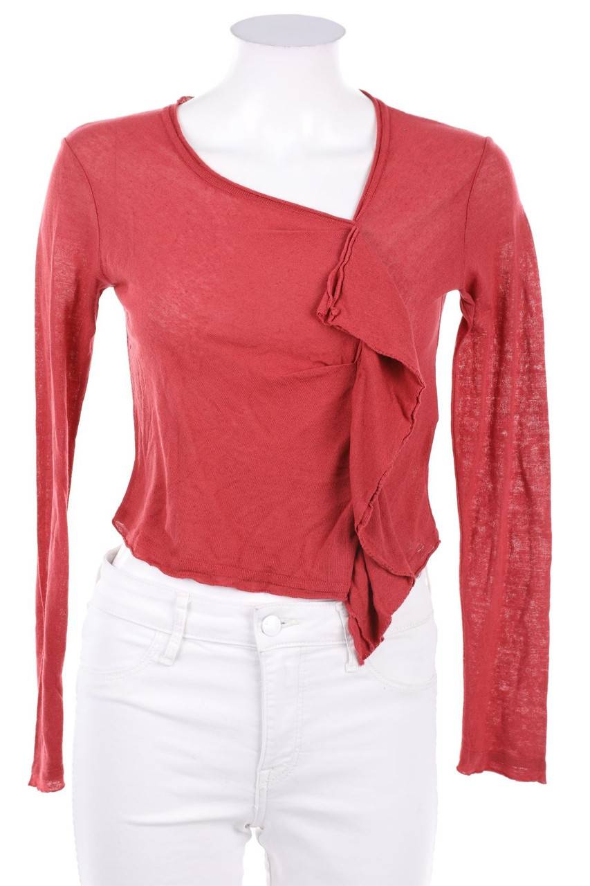 Carou Doralice Volants-Strick-Pullover mit Leinen