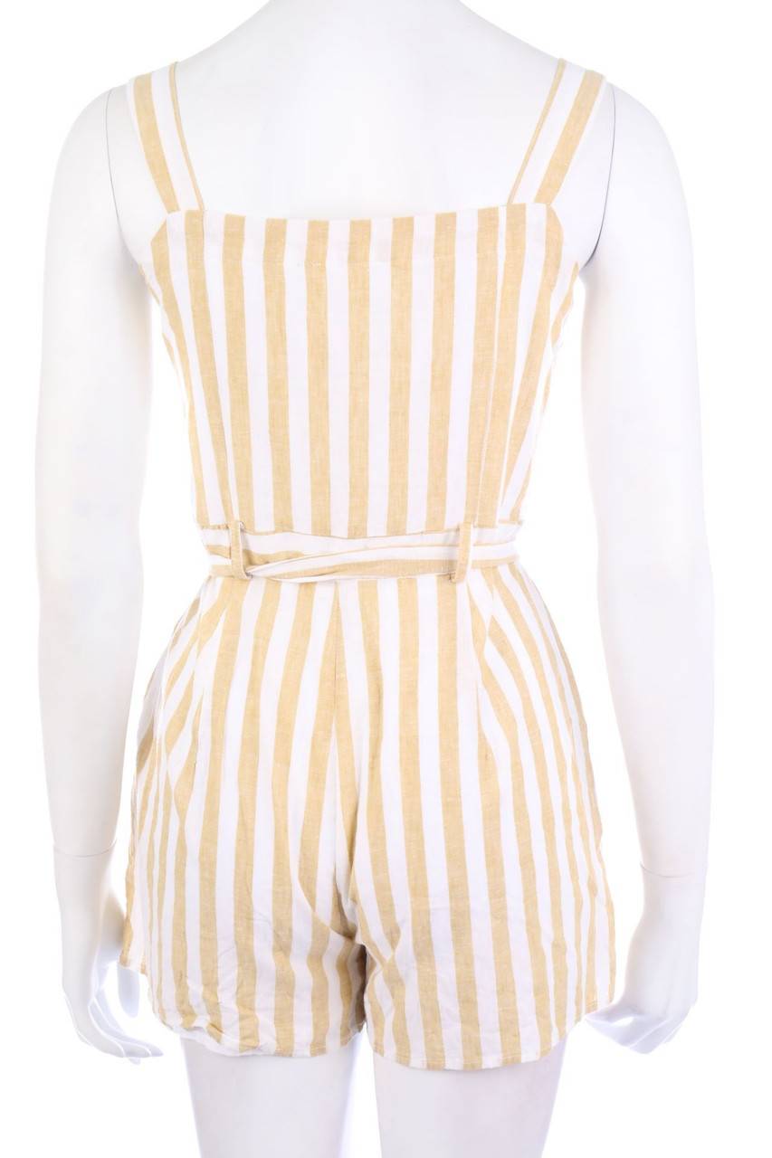 Carou EDITED Streifen-Playsuit Aus Leinen-Mix