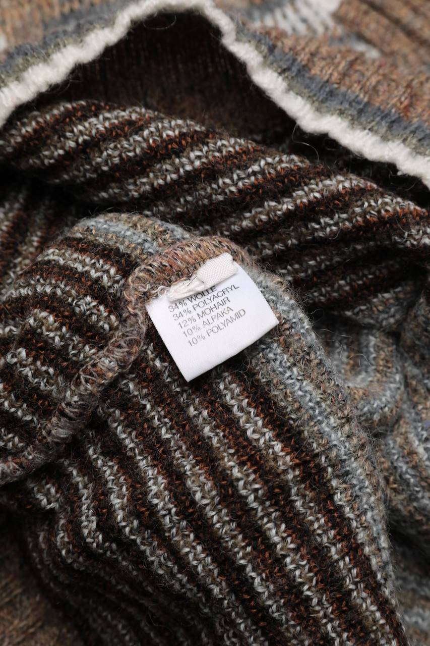 Carou Esco Print-V-Neck-Pullover Mit Alpaka