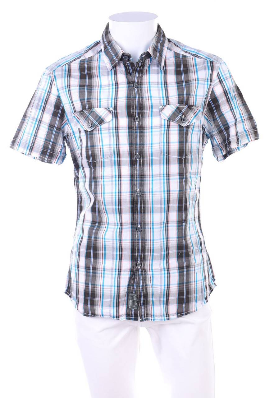 Carou ESPRIT Kurzarm-Hemd mit Karo-Muster
