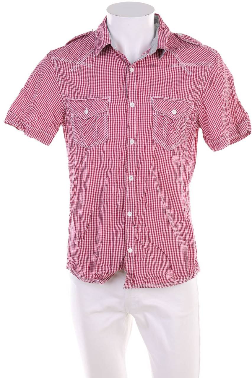 Carou ESPRIT Kurzarm-Hemd mit Karo-Muster