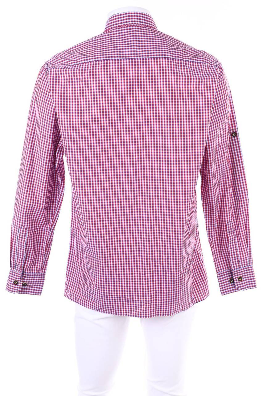 Carou Eterna Karo-Trachten-Hemd Mit Krempel-Ärmeln