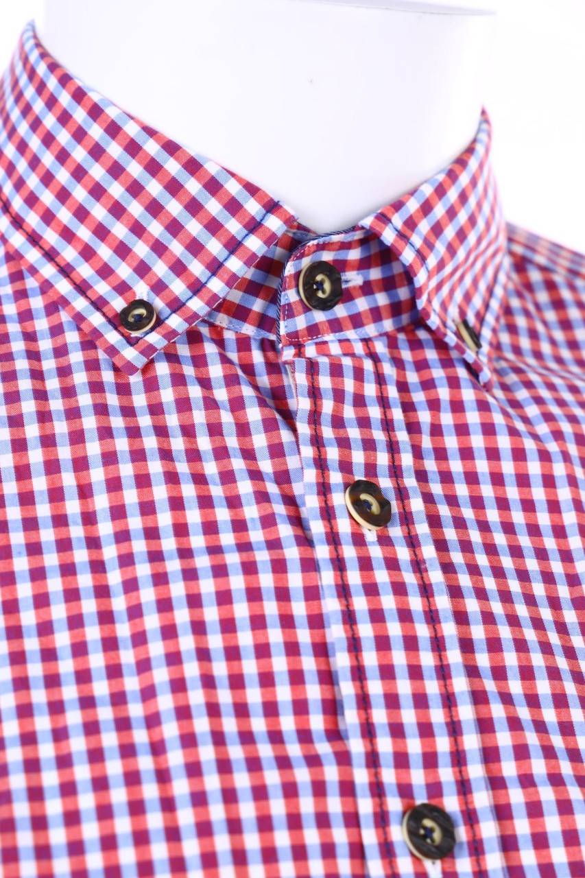 Carou Eterna Karo-Trachten-Hemd Mit Krempel-Ärmeln