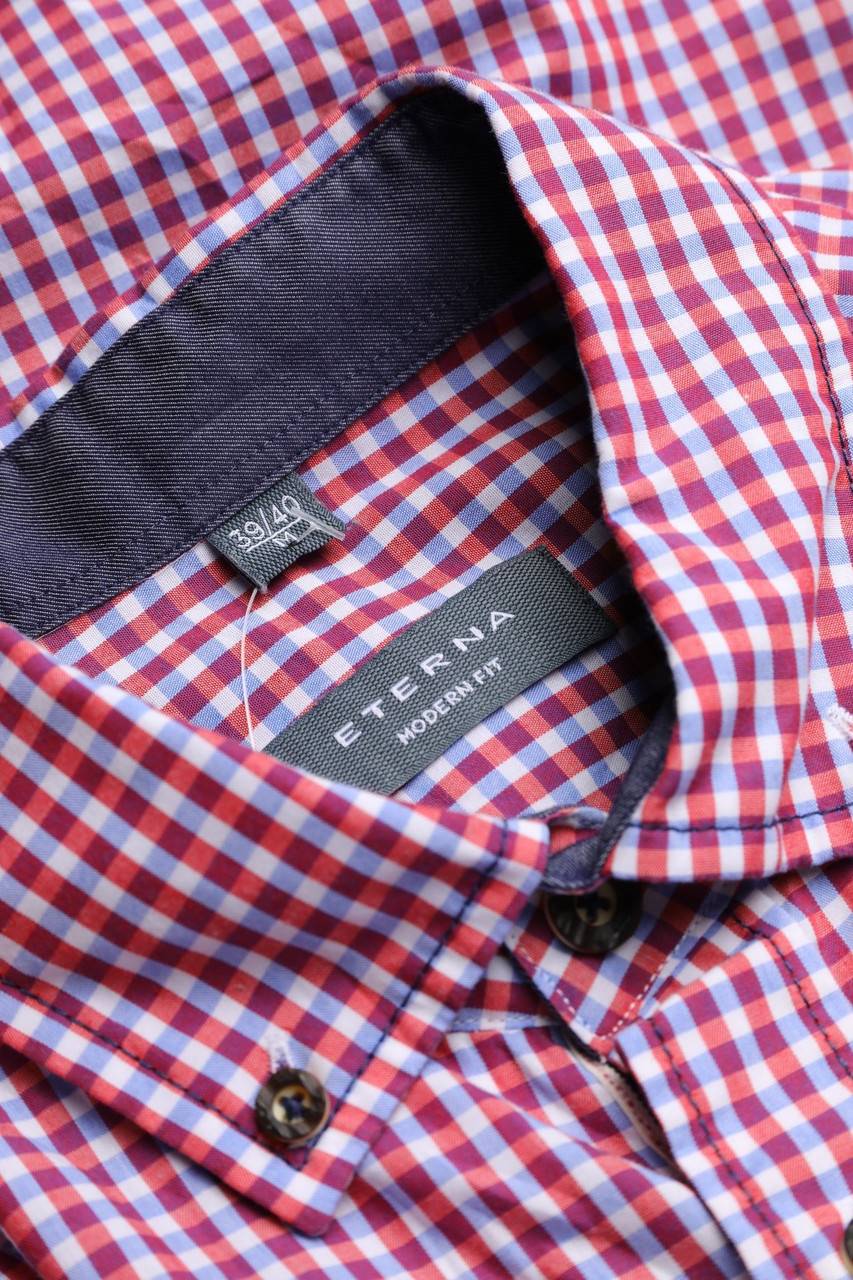 Carou Eterna Karo-Trachten-Hemd Mit Krempel-Ärmeln