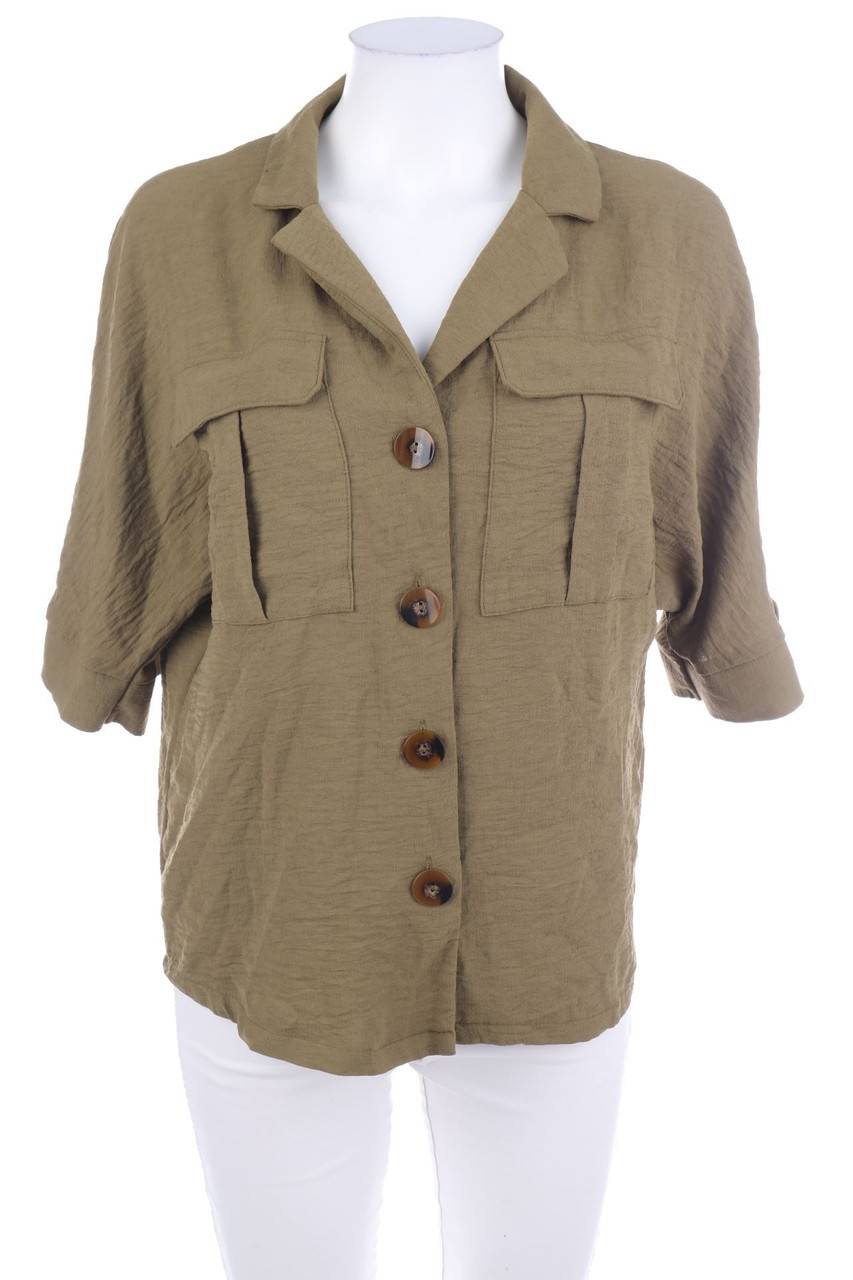 Carou F&F Kurzarm-Bluse im Safari-Stil