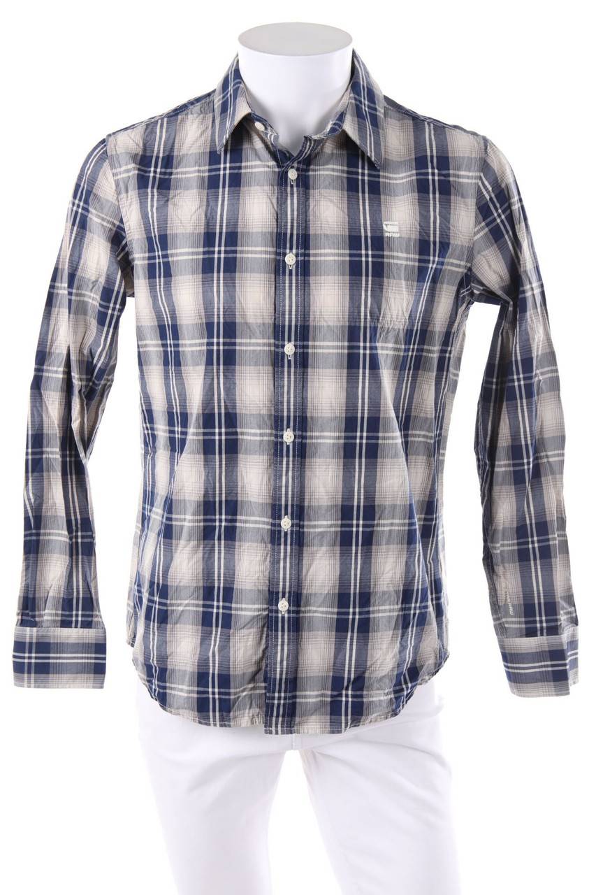 Carou G-STAR RAW kariertes Hemd mit Logo-Stickerei