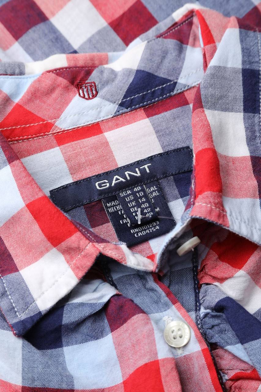 Carou GANT Volant-Bluse Mit Karo-Muster