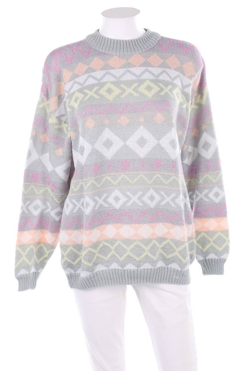Carou Garbo Strick-Pullover mit Ethno-Print