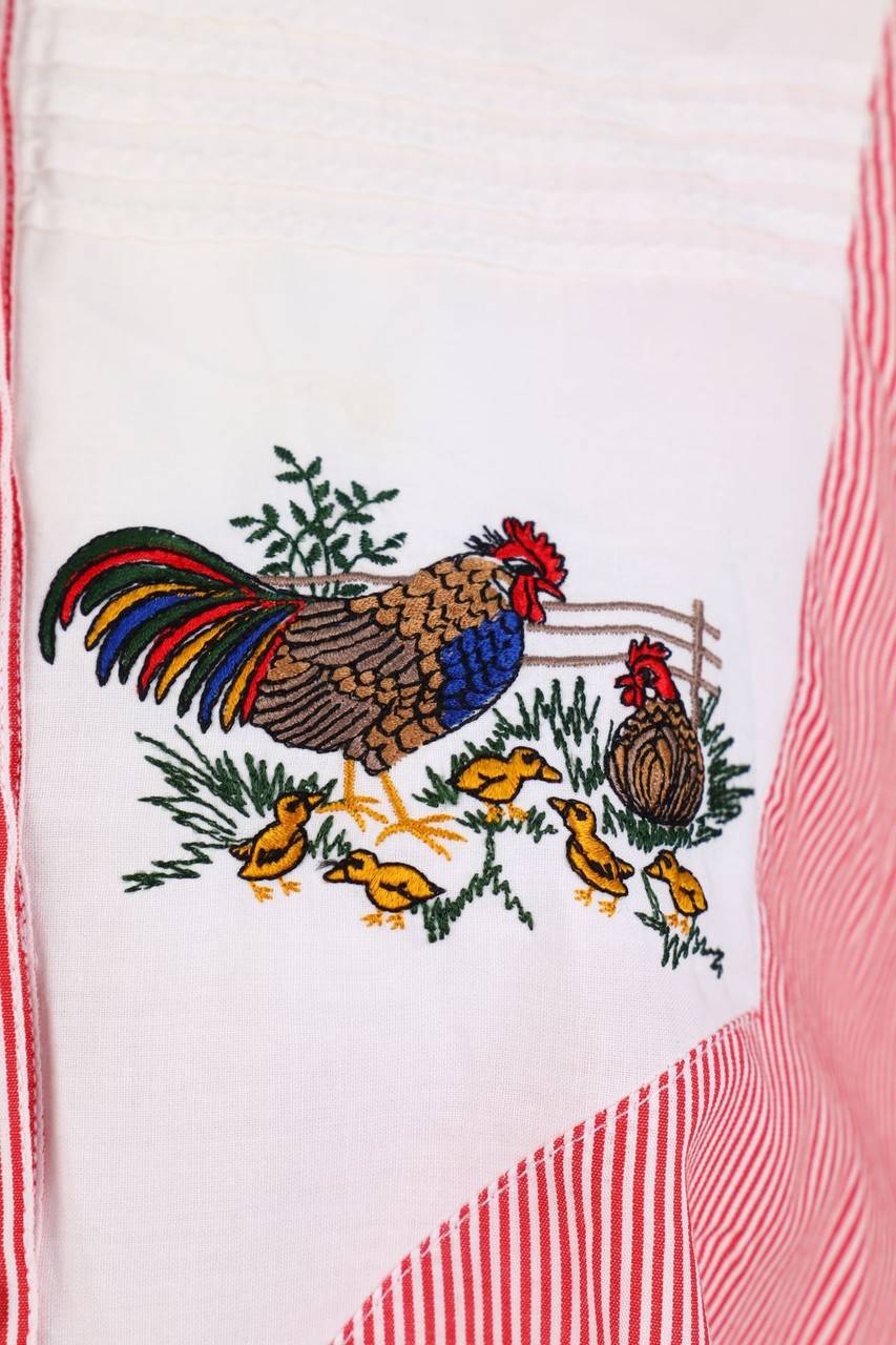 Carou Gede Trachten-Bluse Mit Stickereien